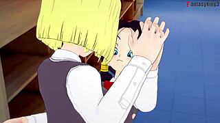 Android 18 And Videl Engage In Lesbian Sex Fantasy.