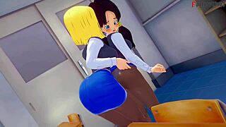 Android 18 And Videl Engage In Lesbian Sex Fantasy.