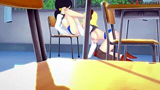 Android 18 And Videl Engage In Lesbian Sex Fantasy.