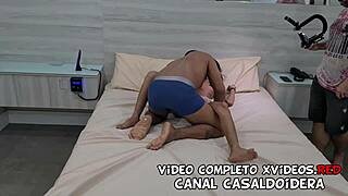 Young Karolzinha enjoys a threesome in the hotel room.