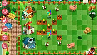 Redhead milf in hentai game on ranch