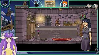 In this anime hentai game, the sexy brunette teacher with big tits trains the college student in witch trainer silver part 15.