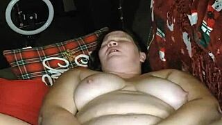 Milf squirts using 2 huge dildos