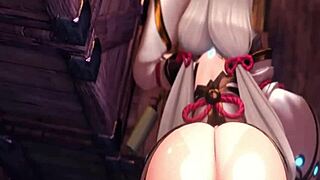 Is she using her mouth for his pleasure in the game?