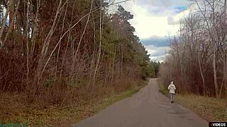 Highway Milf Whore Gives POV Blowjob with Face Cumshot