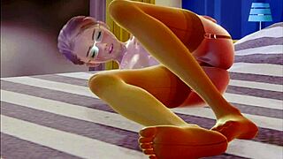 Teen in Stockings Performs Solo Masturbation in 3D Hentai