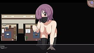 Anime characters perform blowjobs and use toys in a sex game