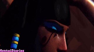 Is she using her mouth for his pleasure in the game?