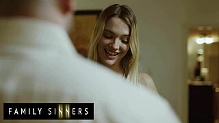 Naughty kenna james sucks stepdad's cock sideways