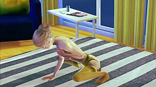 Teen in Stockings Performs Solo Masturbation in 3D Hentai