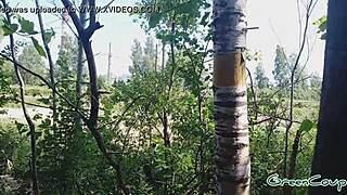 Quick Blow Job Hits Hard in Woods Behind Parking Lot.