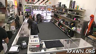 Bimbo gets rammed in the store