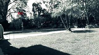 Watch blonde aubrey addams blow his cock and ride it cowgirl poolside