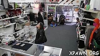 Bimbo gets rammed in the store