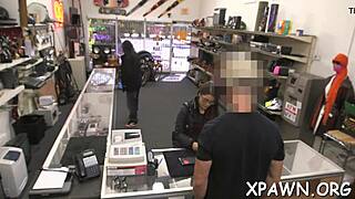 Bimbo gets rammed in the store