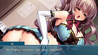 Queen of the otaku in a group game with fingering and masturbation