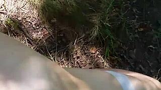 Doggystyle outdoor fuck with cumshot