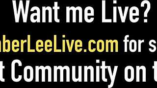 Kimber lee intensely strokes dick to orgasm on natural tits