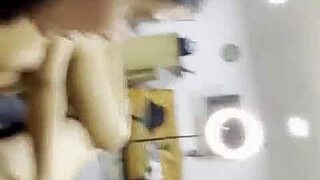 two lesbian latina babes sucking monster cock first time, squirting cum all over their tight pussies