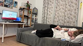 Sweet gentle twink sex turns intense with BDSM ass play