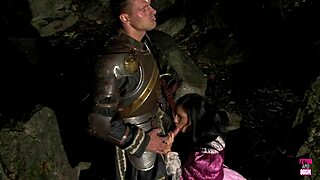 Knight Pounds Hot Brunette Outdoors