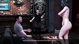 I watch Monica rub my cock roughly in the bar, leading to anal creampie in this 3D game.