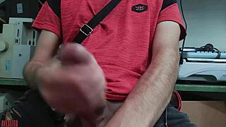 jerking off at work on my desk, boss almost caught me!