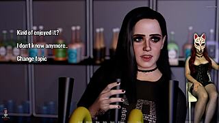 Milf performs striptease and masturbation in outdoor game setting