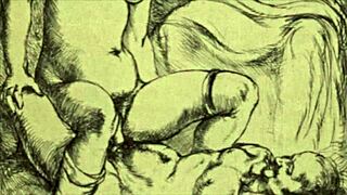 Detailed Vintage Erotic Art Featuring Cartoon and Anime Styles
