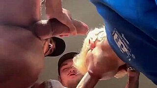 I’m tearing up this young guy with my big-dick friend in wild action. It’s my first time with such a huge cock!