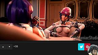 Horny juno with tight tits ellie gets fucked in mass effect ass to ass