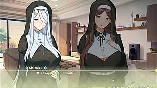 Summer Clover Fired For Giant Cock In Harem Game!