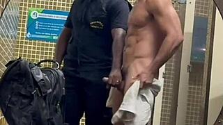 encounter in the public bathroom with security