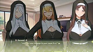 Summer Clover Fired For Giant Cock In Harem Game!