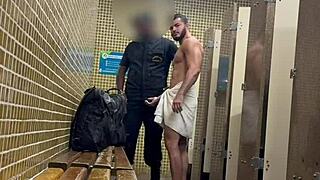 encounter in the public bathroom with security