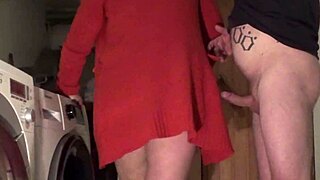 wife gets slammed by hard dick in laundry room, oh damn! can you handle this chubby milf?