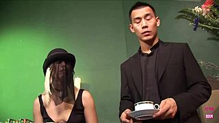 Brunette funeral turns into group sex fuck fest