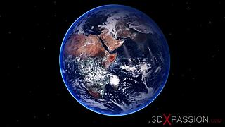 female sex cyborg fucks horny girl hard in space station