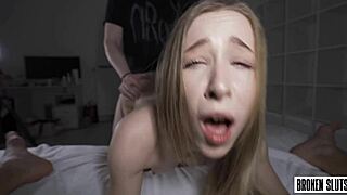 petite angel nata gold gets wrecked in her first rough threesome after photoshoot