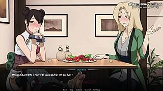 Naruto kunoichi tsunade and tenten perform handjob and foot job in public restaurant
