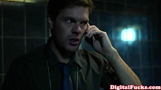 Blonde milf gets her throat slammed