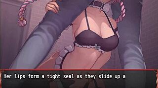 in this harem game, the maid deepthroats a giant cock – can you believe it