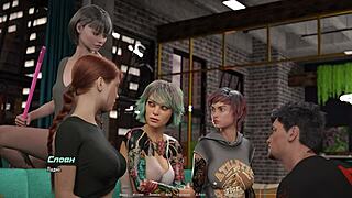 complete gameplay in the hellcat lounge part 5 with wet 3d cartoon teen slut in public action 😈💦