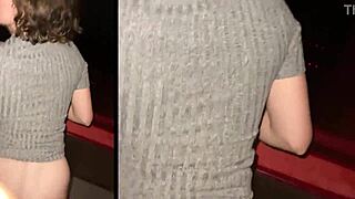 Thrilling cinema quickie with risky public sex action