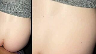 Thrilling cinema quickie with risky public sex action