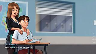 Busty stepmom shows her huge breast in summertime saga 3d porn games.