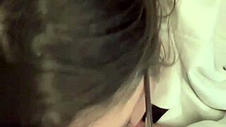 Sexy brunette minxycme intensely sucks her big dildo.