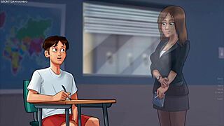 Busty stepmom shows her huge breast in summertime saga 3d porn games.