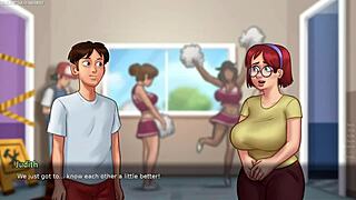 Busty stepmom shows her huge breast in summertime saga 3d porn games.