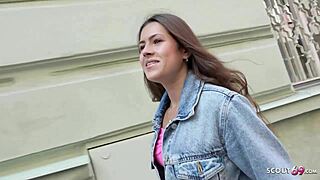 German Scout picks up shy teen Serina Gomez for raw casting